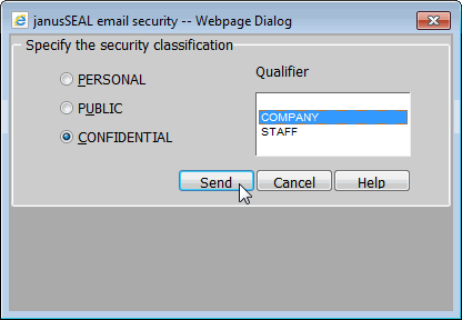 Janusseal for Outlook Web App CONFIDENTIAL qualifiers